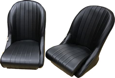 Pair Bb Vintage Classic Car Bucket Seats Black Universal Runners Uk Car And Motorbike