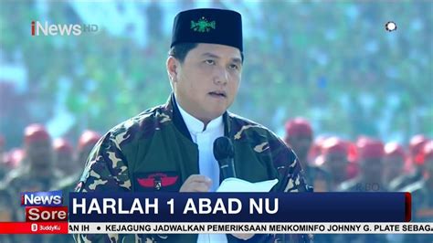 Kenakan Seragam Banser Erick Thohir Hadiri Harlah Abad Nu Di