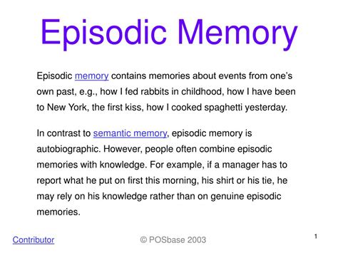 PPT - Episodic Memory PowerPoint Presentation, free download - ID:306775