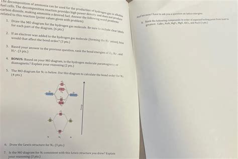 Solved The decomposition of ammonia can be used for the | Chegg.com