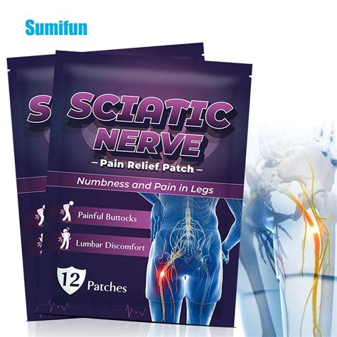 Sumifun 12pcs Sciatic Nerve Pain Plaster Piriformis Syndrome Muscle