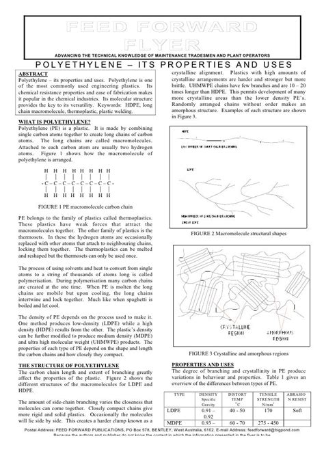 Polyethylene - its properties and uses