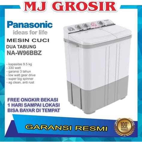 Jual MESIN CUCI PANASONIC NAW 96 BBZ 9 5KG 2 TABUNG 96BBZ 9 5 KG LOW