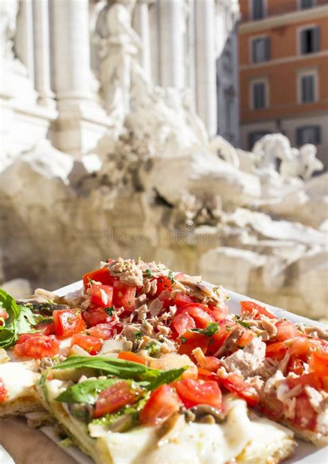 Italian pizza in Rome stock photo. Image of meal, menu - 130897472