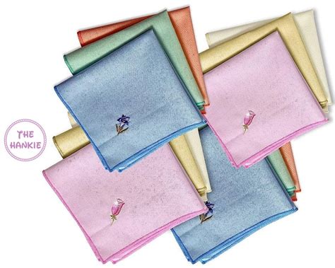 Floral Handkerchief Lovely Pastel Colored Handkerchiefs With