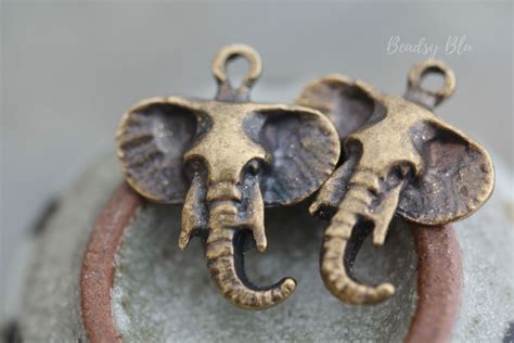 Mykonos Elephant Pendant Charm Antique Brass Greek Cast Etsy Australia