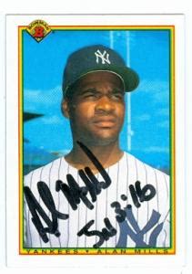 Allan Mills autographed baseball card (New York Yankees) 1990 Topps ...