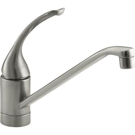 Kohler Coralais Vibrant Brushed Nickel 1 Handle Deck Mount Low Arc Handlelever Kitchen Faucet