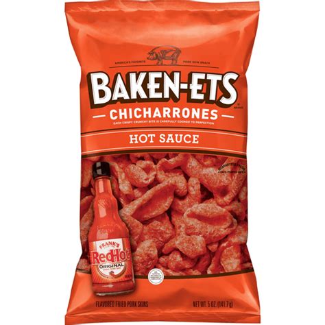 Baken Ets Chicharrones Fried Pork Skins Hot Sauce Flavored Oz Casey