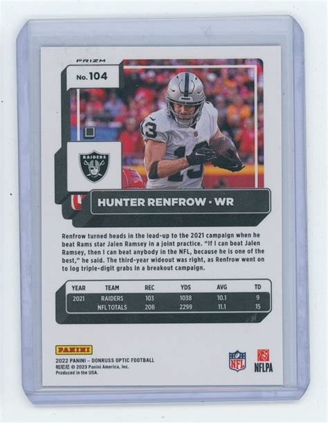 Panini Optic Hunter Renfrow Emoji Prizm Sp Ebay