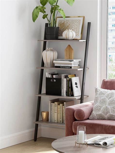 Vasagle Alinru Ladder Shelf Tier Bookshelf Storage Rack Shelves