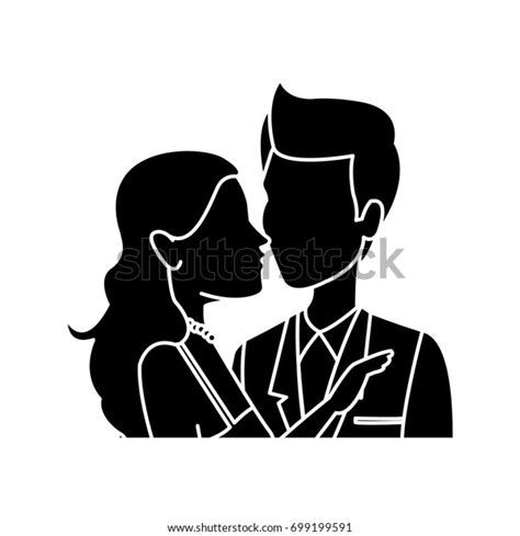 Portrait Wedding Couple Happy Bride Groom Stock Vector Royalty Free