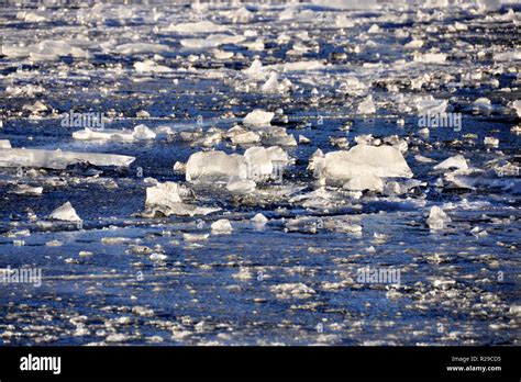 Ice Drifting On A Lake Stock Photo Alamy