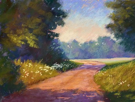 Pastel Plein Air Landscape Texas Road Plein Air Landscape Landscape