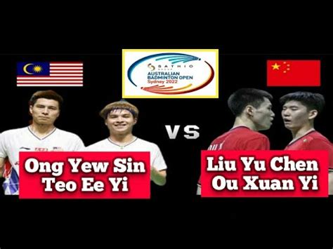 Australian Open Ong Yew Sin Teo Ee Yi Mas Vs Liu Yu Chen Ou