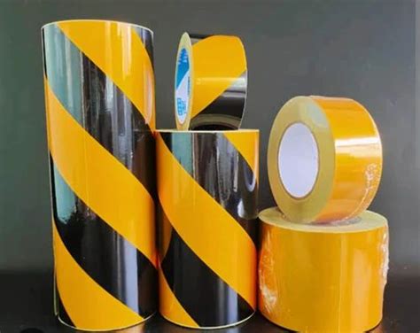 Yellow And Black Floor Marking Zebra Tape Size 2 Inch At 55 Piece