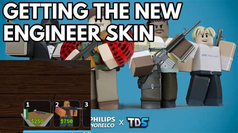 Getting The New Engineer Skin Roblox Tower Defense Simulator Youtube