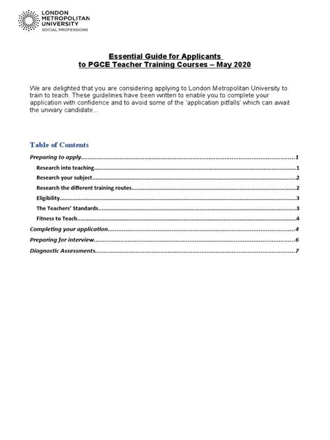 Essential Guide To Applications For Pgce Teacher Training Courses Pdf