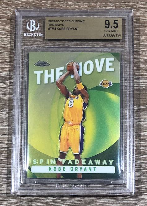 KOBE BRYANT 2002 03 Topps Chrome THE MOVE SPIN FADEAWAY TM4 BGS 9 5 GEM