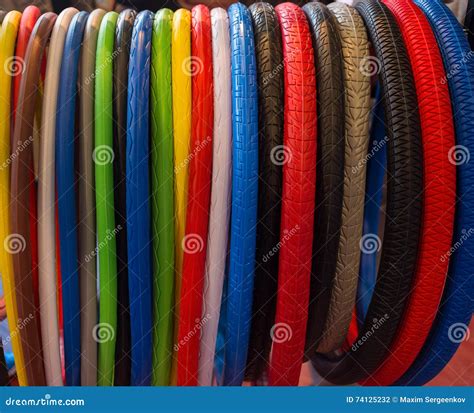 Many Colored Bicycle Tires Stock Photo Image Of Colored 74125232