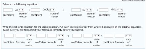 Solved C Balance The Following Equation Al C Cucl Chegg