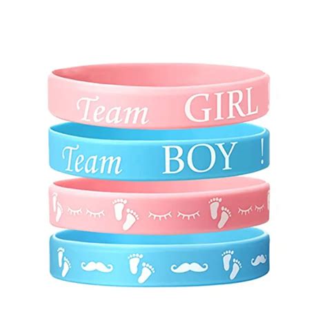 Nicro Gender Reveal Boy Or Girl Rubber Bracelets For Voting Games Team