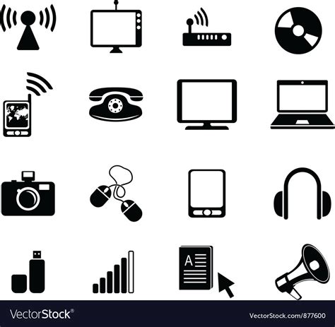 Electronics Icons Royalty Free Vector Image Vectorstock