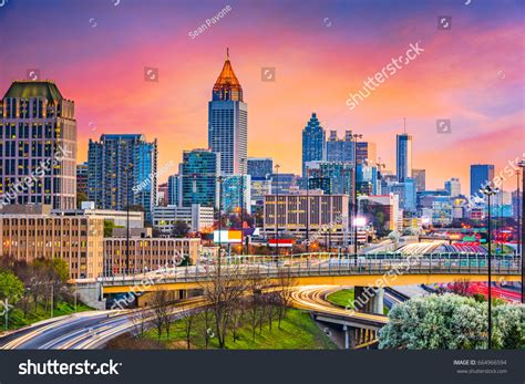 Atlanta Georgia Usa Downtown Skyline Dusk Stock Photo 664966594 ...