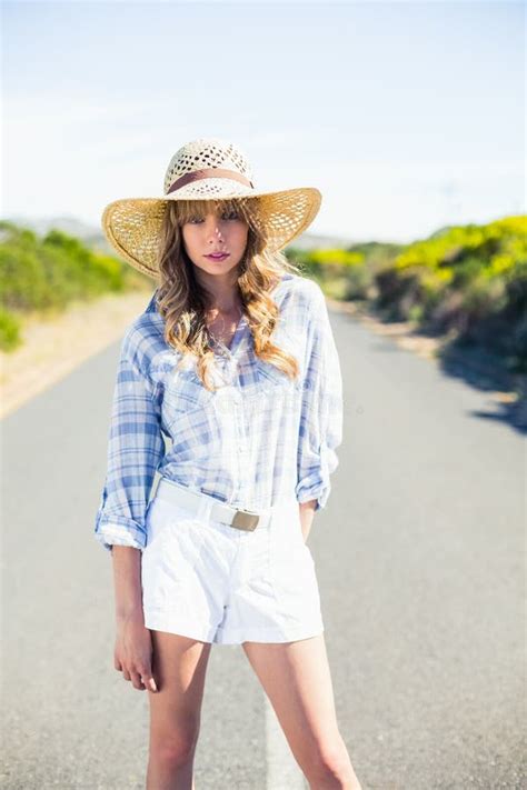 Relaxed Gorgeous Blonde Posing Stock Photo Image Of Female Outdoors 33188892