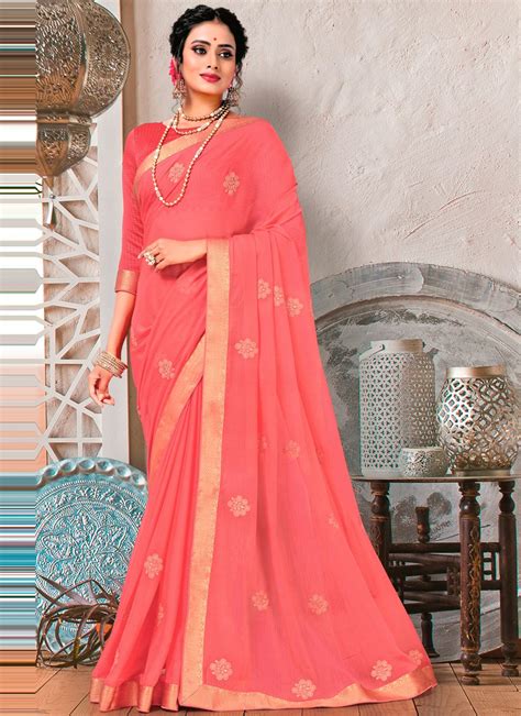 Buy Pink Color Trendy Saree Online Saree