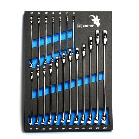 Master Combination Wrench Set with The Mechanic’s Tray, Metric - Capri Tools