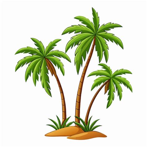 Tropical Palm Trees Vector Illustration On A Isolated White Background