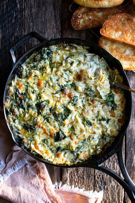 Cheesy Baked Spinach Artichoke Dip The Original Dish