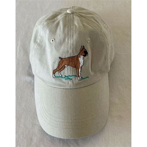 Vintage Boxer Dog Embroidered Khaki Baseball Hat Cap Anvil Etsy