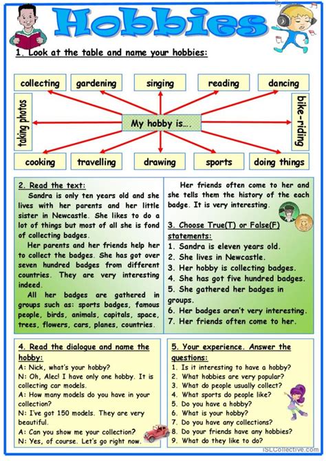 Hobbies English Esl Worksheets Pdf And Doc