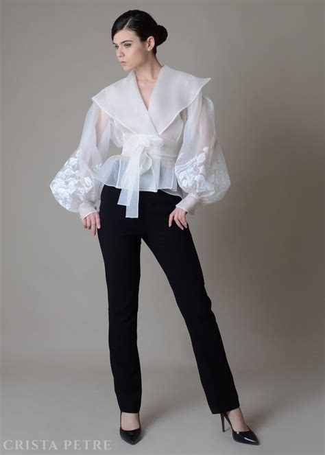 Handpainted White Silk Organza Jacket Silk Organza Blouse Etsy Also Available At