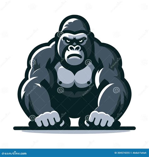 Muscle Gorilla Ape Monkey Mascot Design Logo Vector Illustration