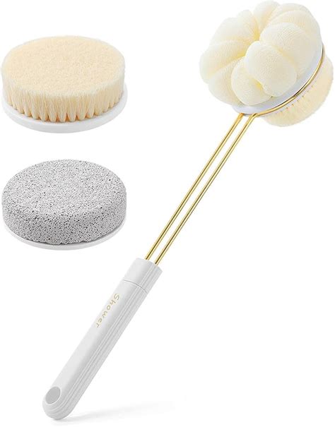 Lfj Brosse Dos Douche Long Manche Ponge Fleur De Douche Pierre Ponce