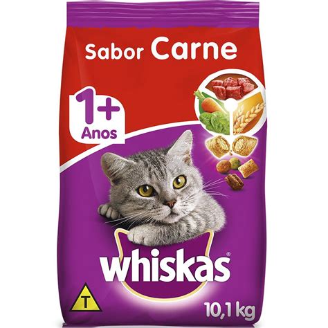 Ra O Whiskas Para Gatos Adultos Sabor Carne Kg Submarino