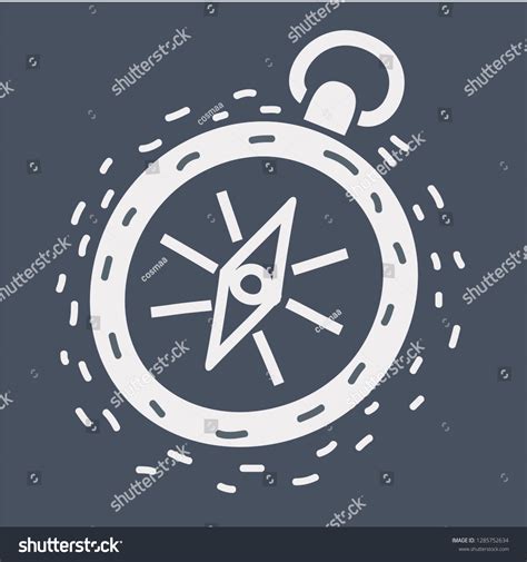 Vector Cartoon Illustration Compass Thin Line เวกเตอร์สต็อก ปลอดค่าลิขสิทธิ์ 1285752634