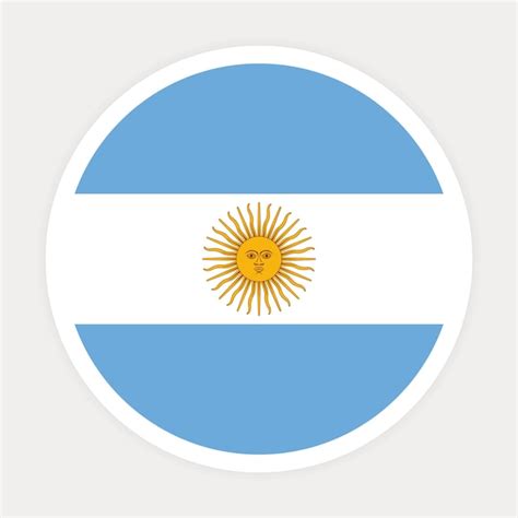 Dise O De Icono De Vector De Bandera Redonda De Argentina Bandera De