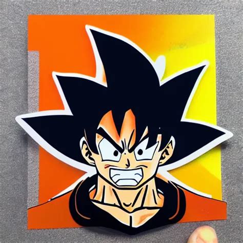 Die Cut Sticker Goku One Piece Style Splatter Paint Stable