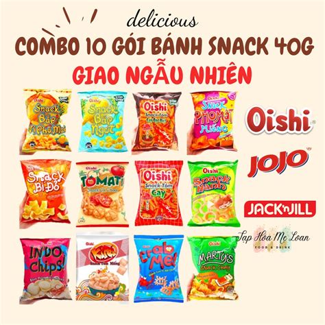 COMBO 10 Bánh Snack Bim Bim Oishi Jojo Các Loại 40g Ngẫu Nhiên chính