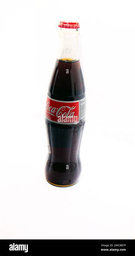 Imported Mexican Coca Cola Bottle Isolated On A White Background With