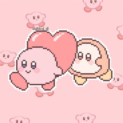 Kirby x Waddle dee pixel art | Cute website, Kirby, Pixel art