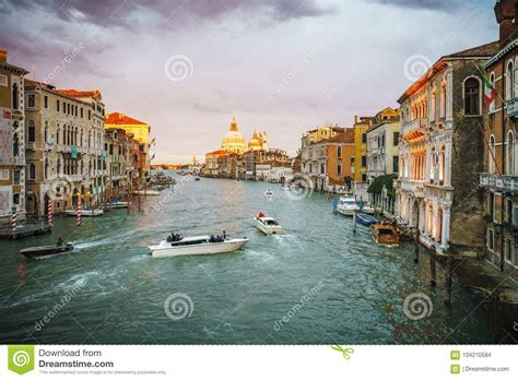 View from the Ponte Dell`Accademia on the Grand Canal in Venice ...