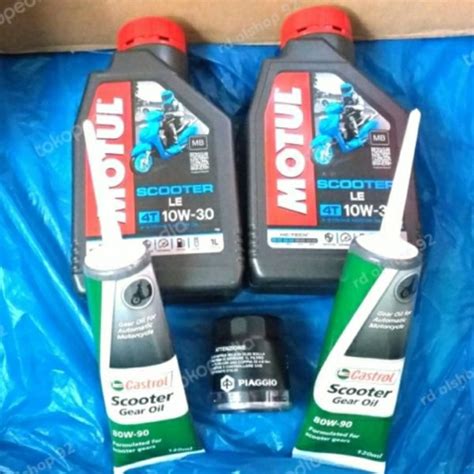 Jual Paket Service Vespa 3V Iget Oli Motul Gardan Castrol F Oli