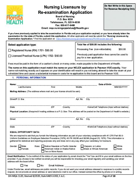 Florida Board Of Nursing Endorsement Application Form Fill Out Sign