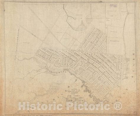 Historical Map 1864 A Plan Of The Town Of New Bern Vintage Wall Art