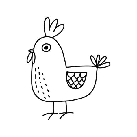 Premium Vector Chicken Hand Drawn Outline Doodle Icon Vector Sketch